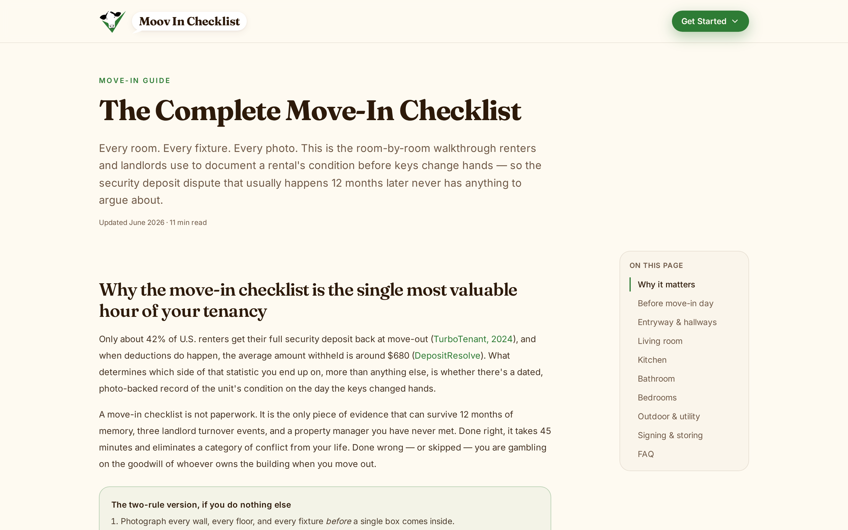 Moov In Checklist move-in checklist guide